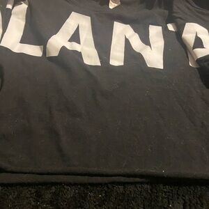 Black and White Tee with Bold Text Print